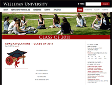 Tablet Screenshot of classof2011.blogs.wesleyan.edu