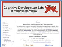 Tablet Screenshot of cogdev.research.wesleyan.edu