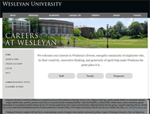 Tablet Screenshot of careers.wesleyan.edu